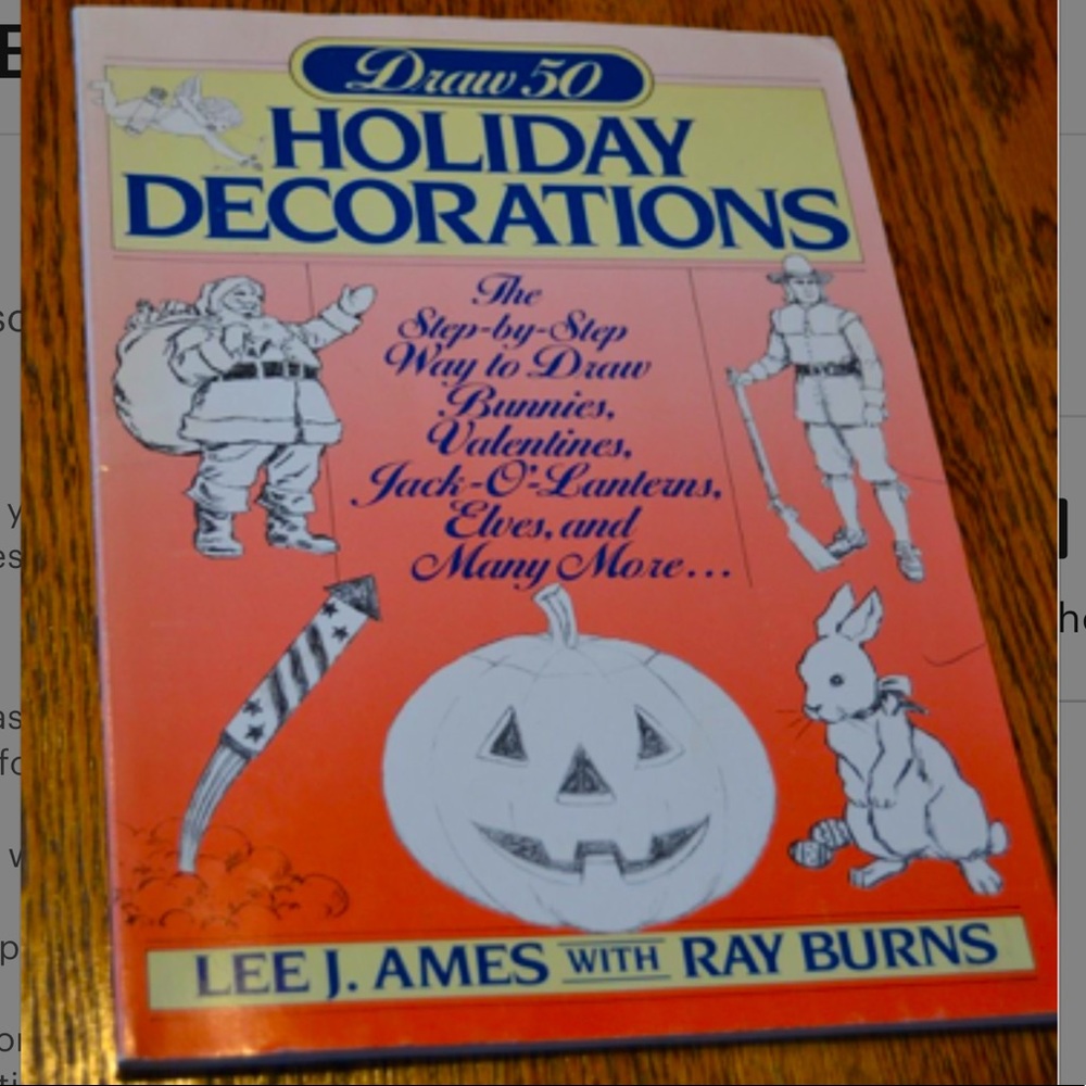 Draw 50 Holiday Decorations vintage 1987 book 80’s learn to draw kids Halloween